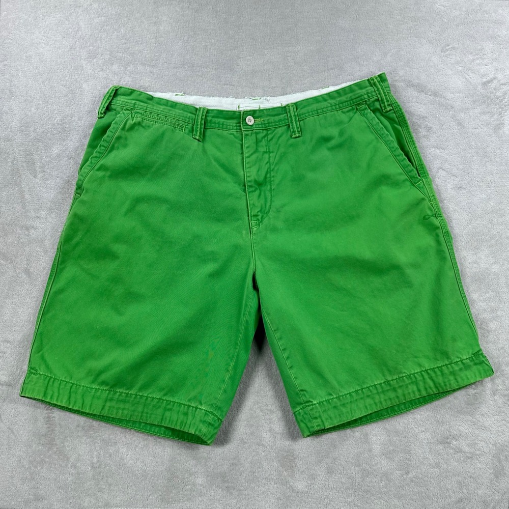 Polo Ralph Lauren Shorts Mens 38 Green Relaxed Fit Cotton Chino Twill Pony Logo